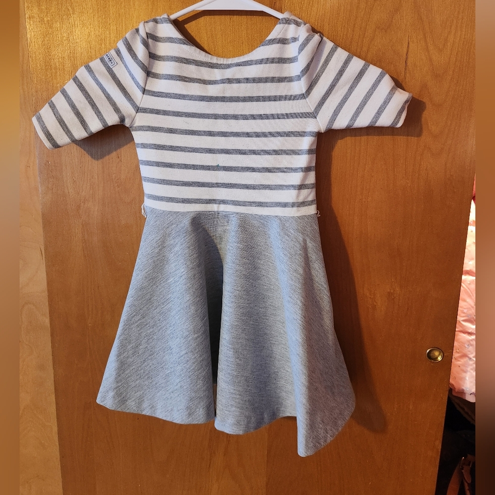 Girls Polo Ralph Lauren Grey Striped Dress Size 4T